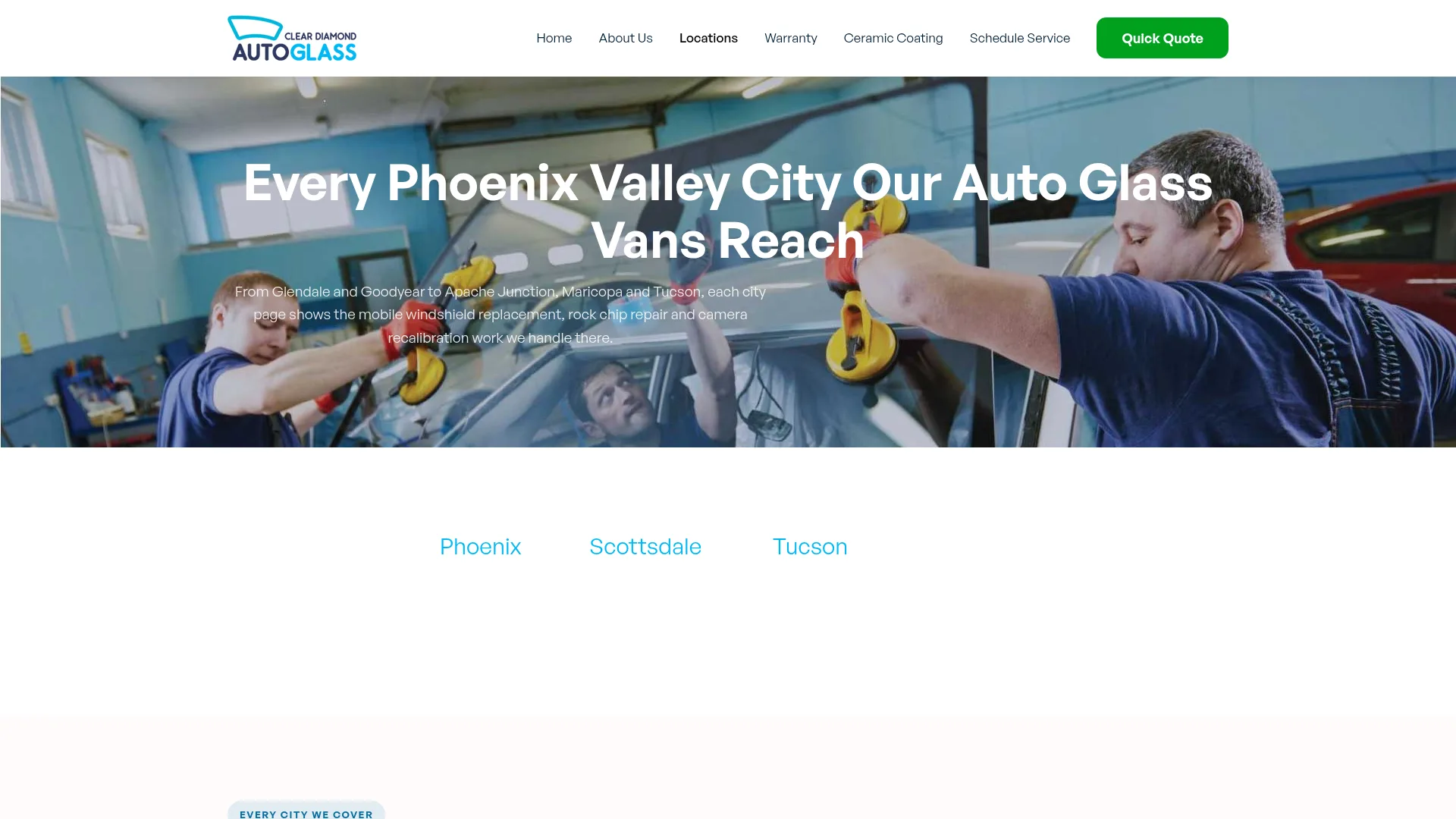 Clear Diamond Auto Glass website